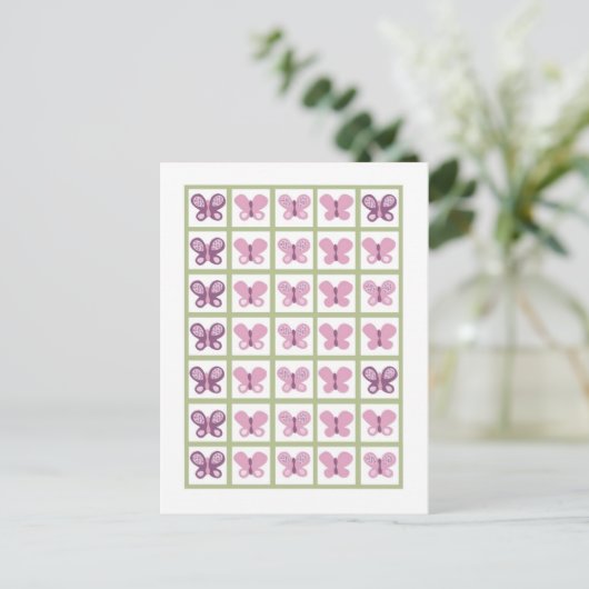 Bingo Card Markers Sugar Plum Butterfly Briefkaart (Staand voorkant)