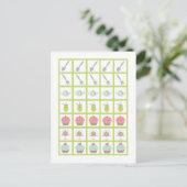 Bingo Card Markers Tea Party Pink Pastel Flowers Briefkaart (Staand voorkant)