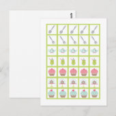 Bingo Card Markers Tea Party Pink Pastel Flowers Briefkaart (Voorkant / Achterkant)