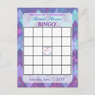 Bingo Card Paarse Chevron Uitnodiging Briefkaart