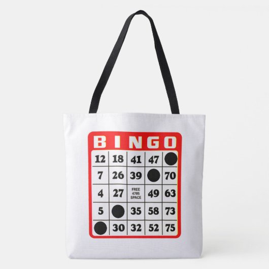 Bingo Card Shoulder Bag Tote Bag (Voorkant)