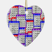 Bingo Cards-patroon Keramisch Ornament (Rechts)