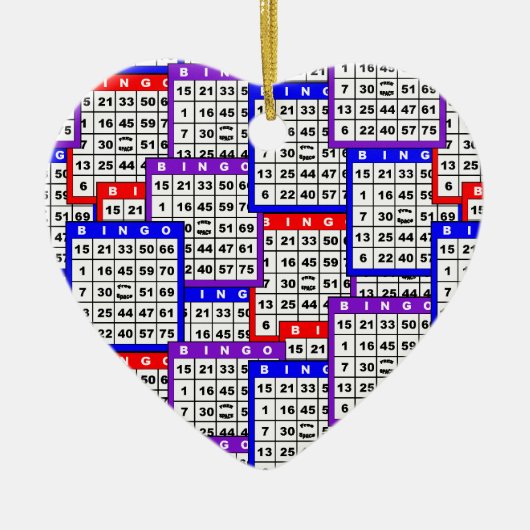 Bingo Cards-patroon Keramisch Ornament (Voorkant)