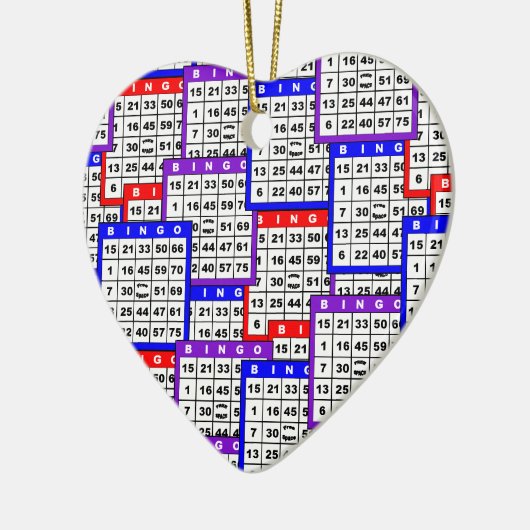 Bingo Cards-patroon Keramisch Ornament (Links)