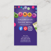 bingo casino gokken paars visitekaartje (Achterkant)