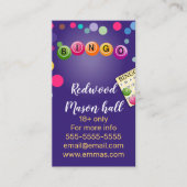 bingo casino gokken paars visitekaartje (Voorkant)