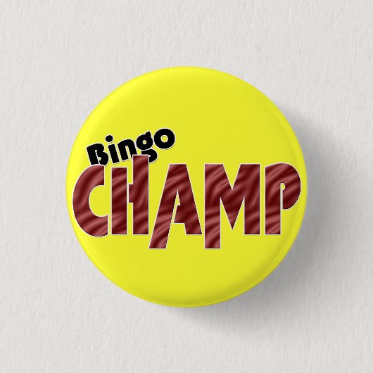 Bingo Champ Champion Vegas Style Pinback Button (Voorkant)
