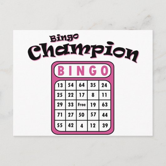 Bingo Champion Briefkaart (Voorkant)
