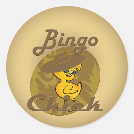 Bingo Chick #6 Ronde Sticker (Voorkant)