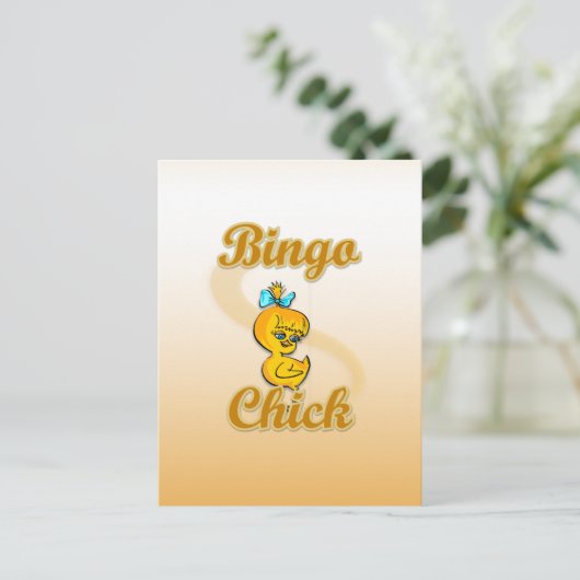 Bingo Chick Briefkaart (Staand voorkant)