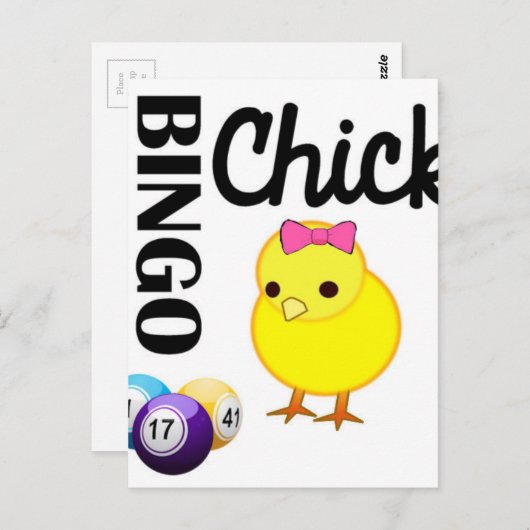 Bingo Chick Briefkaart (Voorkant / Achterkant)
