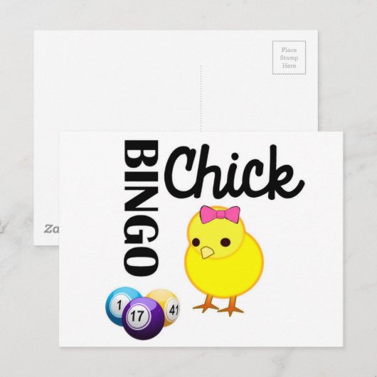 Bingo Chick Briefkaart (Voorkant / Achterkant)