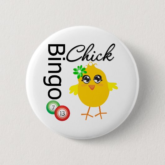 Bingo Chick Ronde Button 5,7 Cm (Voorkant)