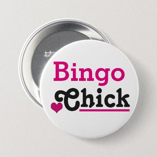 Bingo Chick Ronde Button 7,6 Cm (Voorkant /achterkant)
