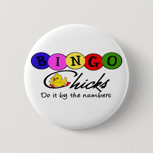 BINGO Chicken doen het met de cijfers Ronde Button 5,7 Cm (Voorkant)