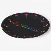 BINGO Colorful Lettering op zwarte achtergrond Papieren Bordje (Gekanteld)