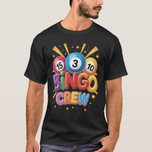 Bingo Crew Team Ballen Speler Gokspel Spel Nacht N T-shirt