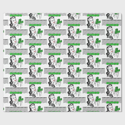 Bingo dame met geld cadeaupapier (Vlak)