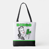 Bingo dame met geld Canvas tas (Achterkant)