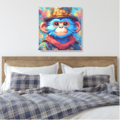 Bingo de Blauwe Aap Canvas Afdruk (Insitu (Slaapkamer))