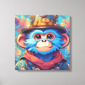 Bingo de Blauwe Aap Canvas Afdruk (Voorkant)