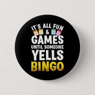 Bingo Design voor Mannen Vrouwen Bingo Novelty Gam Ronde Button 5,7 Cm