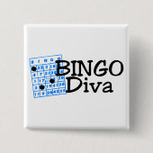 Bingo Diva Vierkante Button 5,1 Cm (Voorkant)
