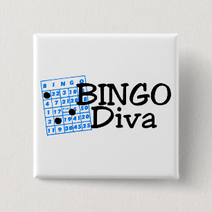 Bingo Diva Vierkante Button 5,1 Cm