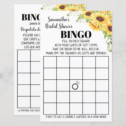 Bingo-engelse spaanse Vrijgezellenfeesten zonneblo