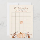 Bingo Fall Pumpkin Bridal Shower Game Card Kaart (Voorkant)