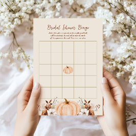 Bingo Fall Pumpkin Bridal Shower Game Card Kaart