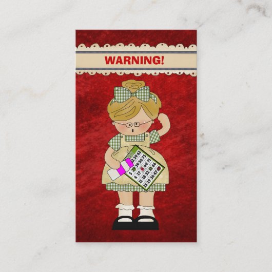 Bingo Fun Cartoon Mini Doodle-kaart Visitekaartje (Voorkant)