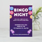 Bingo Fun Night Uitnodigen Fondsenwerving Kaart (Staand voorkant)