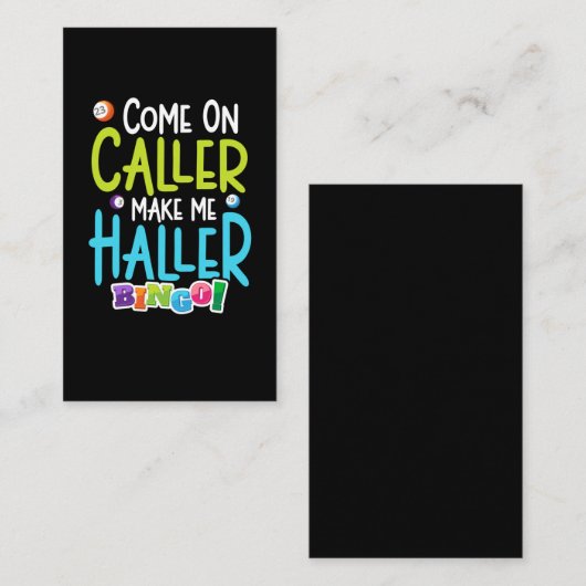 Bingo Funny Player maakt me Holler Visitekaartje (Voorkant / Achterkant)