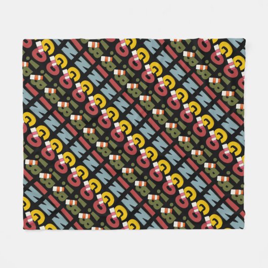 Bingo Gambling word art fleece deken (Voorkant (Horizontaal))
