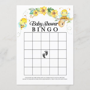 Bingo Game bije Baby shower Kaart