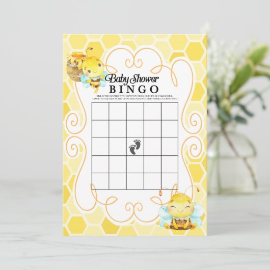 Bingo Game bije Baby shower Kaart (Staand voorkant)