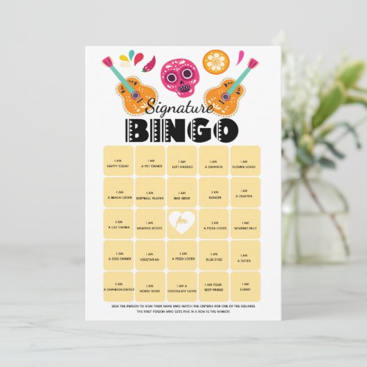 Bingo game Birthday party fiesta Kaart (Staand voorkant)