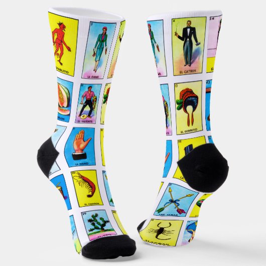 Bingo Game Cards, Spanish Crew Socks Sokken (Gebogen)