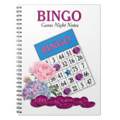 Bingo Game Night Notes Roze Flowers Notitieboek (Voorkant)