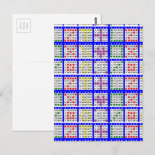 Bingo Game Patronen Groot Net Briefkaart (Voorkant / Achterkant)