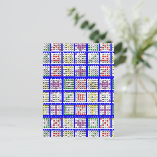 Bingo Game Patronen Grote Briefkaart (Staand voorkant)