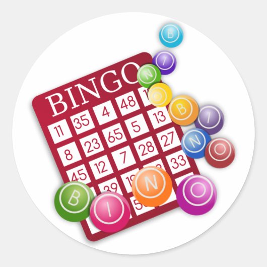 Bingo Game Ronde Sticker (Voorkant)