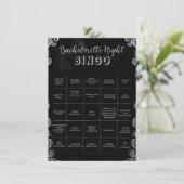 Bingo Gothic Zwart Bloemend Bachelorette Feestspel (Staand voorkant)