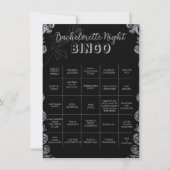 Bingo Gothic Zwart Bloemend Bachelorette Feestspel (Voorkant)