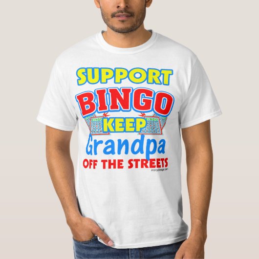 Bingo Grandpa Funny Saying-ondersteuning T-shirt (Voorkant)