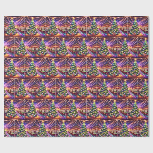 Bingo Hall Kerstboom met bingoballen Cadeaupapier (Vlak)