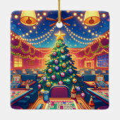 Bingo Hall Kerstboom met bingoballen Keramisch Ornament (Achterkant)