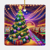 Bingo Hall Kerstboom met bingoballen Keramisch Ornament (Achterkant)