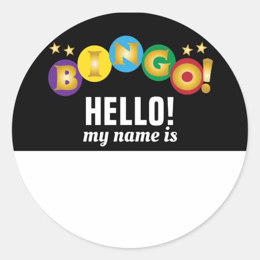 Bingo Hallo Naam Sticker (Voorkant)